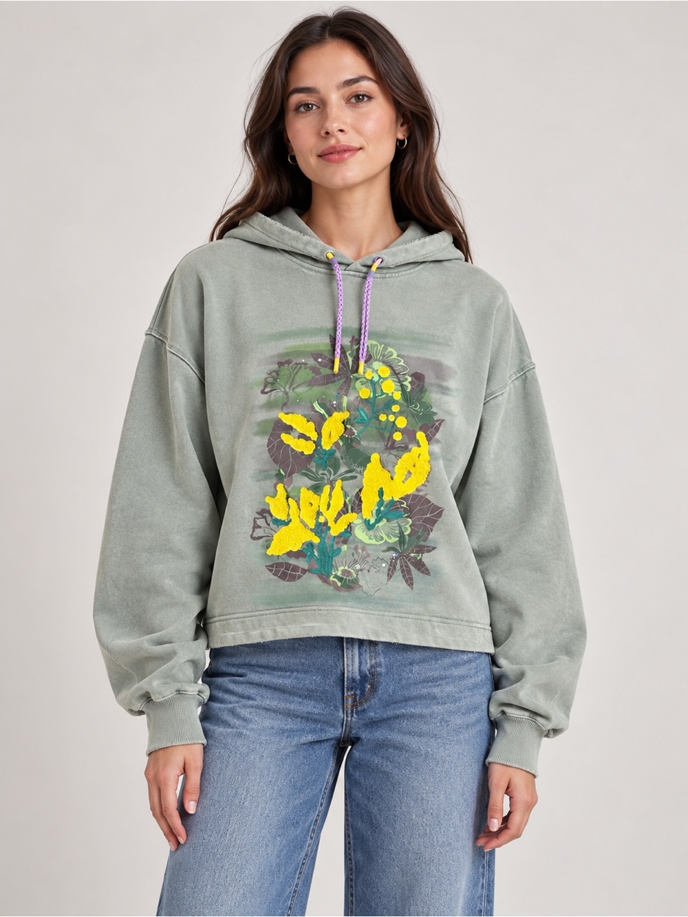 S&S Park in Bloom Green Floral Hoodie